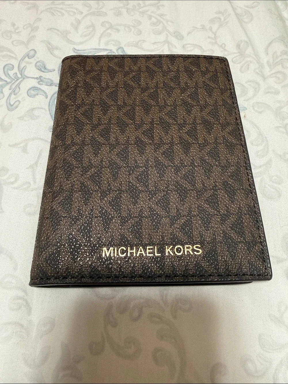 Michael Kors Brown Signature MK Card & Passport Holder